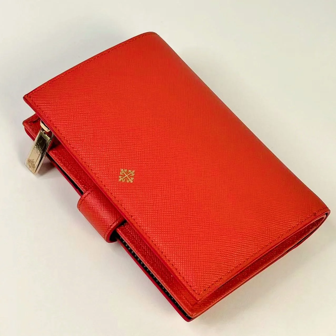 Patek Philippe Red Saffiano Leather Wallet – Calatrava Logo Luxury